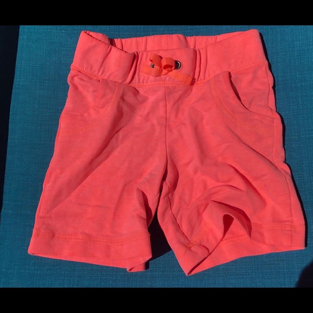 Neon orange long shorts